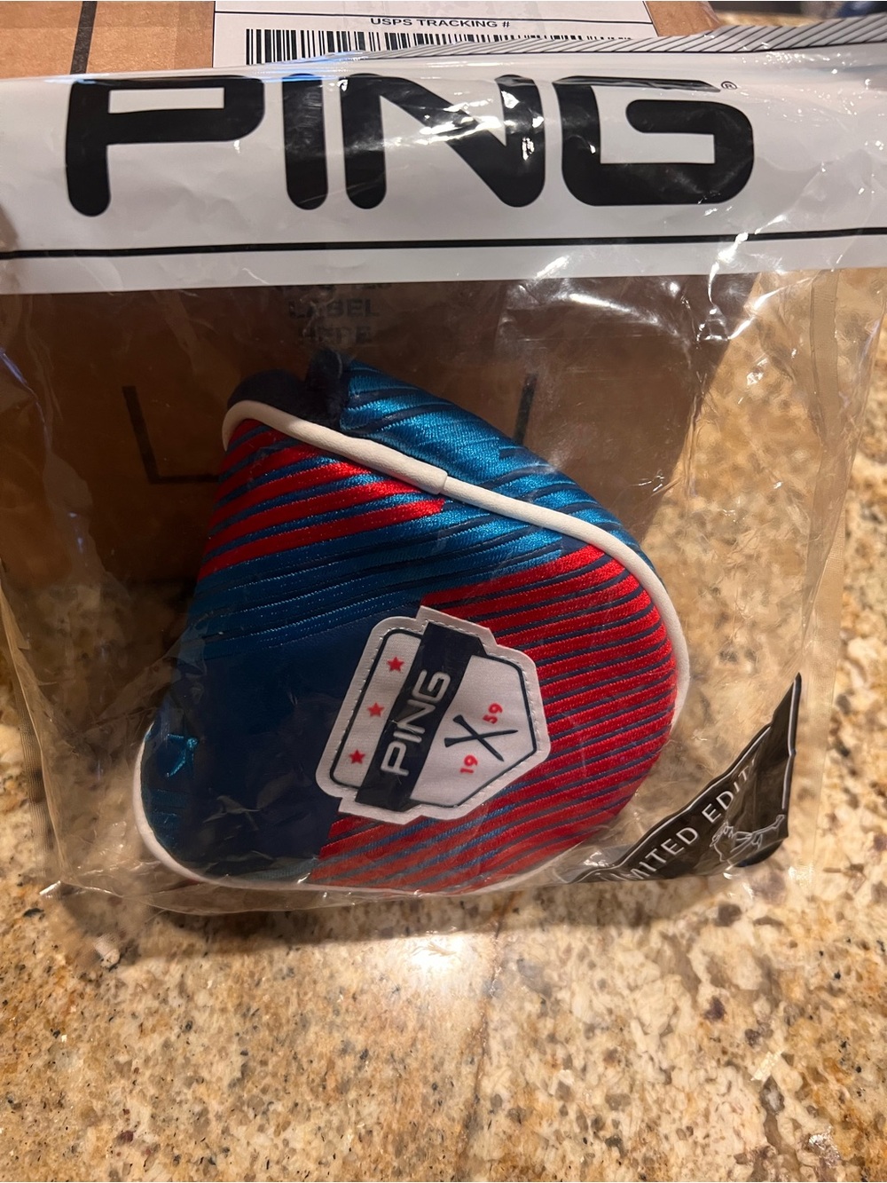 PING Limited Edition Blue & Red Headcover Mallet Style Putter Cover